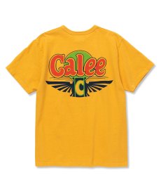 画像2: CALEE(キャリー) / Binder neck CALEE wing logo vintage t-shirt   -YELLOW- (2)