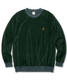 画像1: CALEE(キャリー) / CAL Logo emboridery velour crew neck sweat (1)