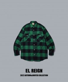 画像2: EL REIGN / THE WORLD IS YOURS" FRANNEL SHIRT-GREEN CHECK- (2)