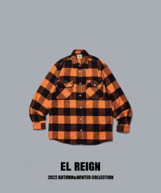 画像2: EL REIGN / THE WORLD IS YOURS" FRANNEL SHIRT-ORANGE CHECK- (2)