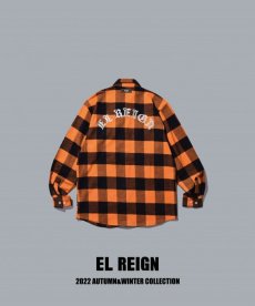 画像1: EL REIGN / THE WORLD IS YOURS" FRANNEL SHIRT-ORANGE CHECK- (1)