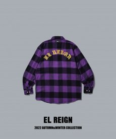 画像1: EL REIGN / THE WORLD IS YOURS" FRANNEL SHIRT-PURPLE CHECK- (1)