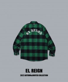 画像1: EL REIGN / THE WORLD IS YOURS" FRANNEL SHIRT-GREEN CHECK- (1)