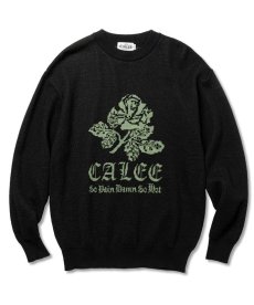 画像3: CALEE(キャリー) / 12 Gauge first sight jacquard crew neck knit sweater (3)