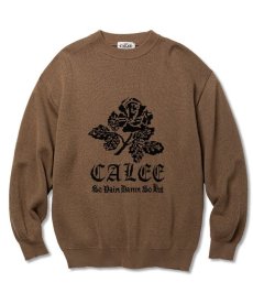 画像2: CALEE(キャリー) / 12 Gauge first sight jacquard crew neck knit sweater (2)