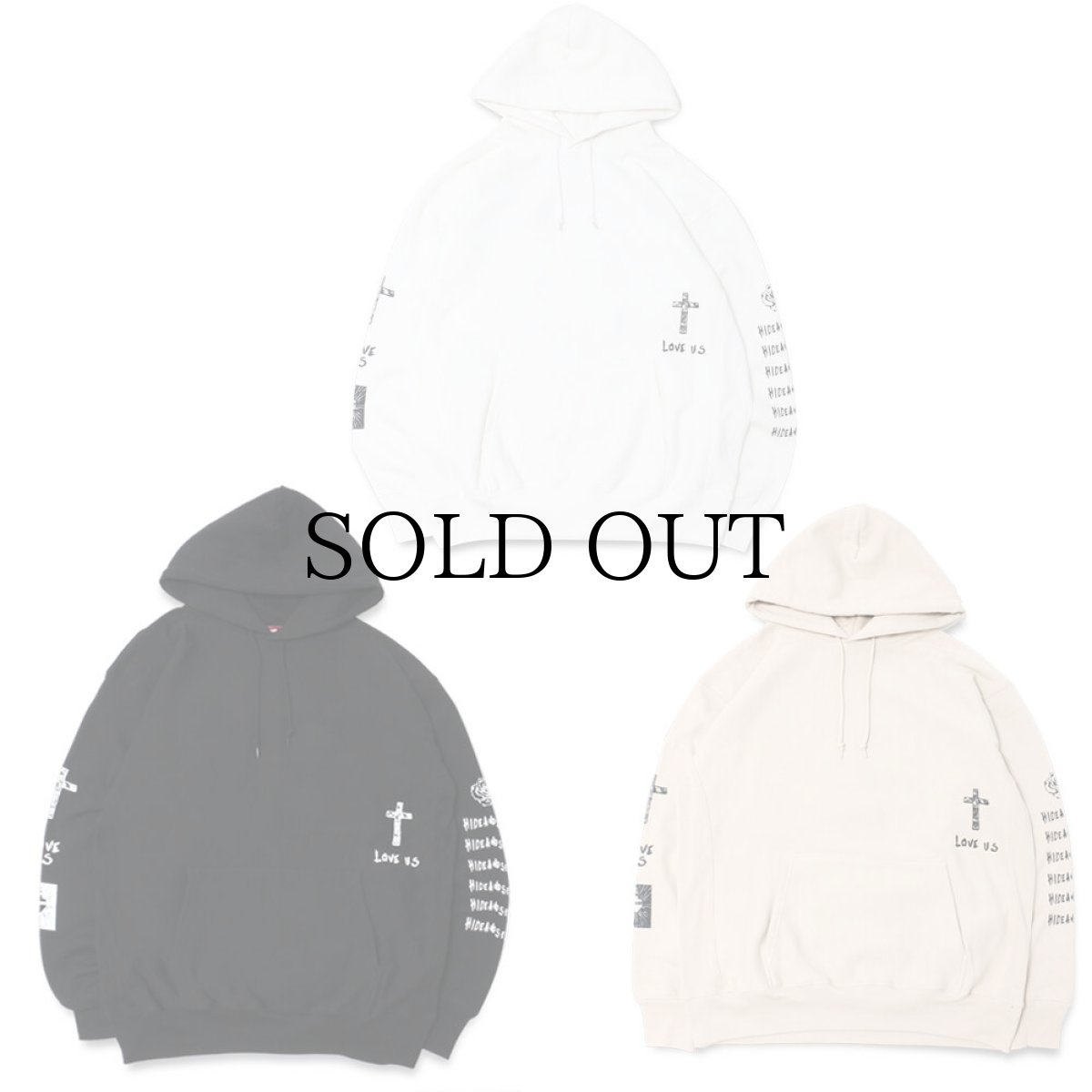 画像2: HIDEANDSEEK(ハイドアンドシーク) / LOVE US Hooded Sweat Shirt (2)