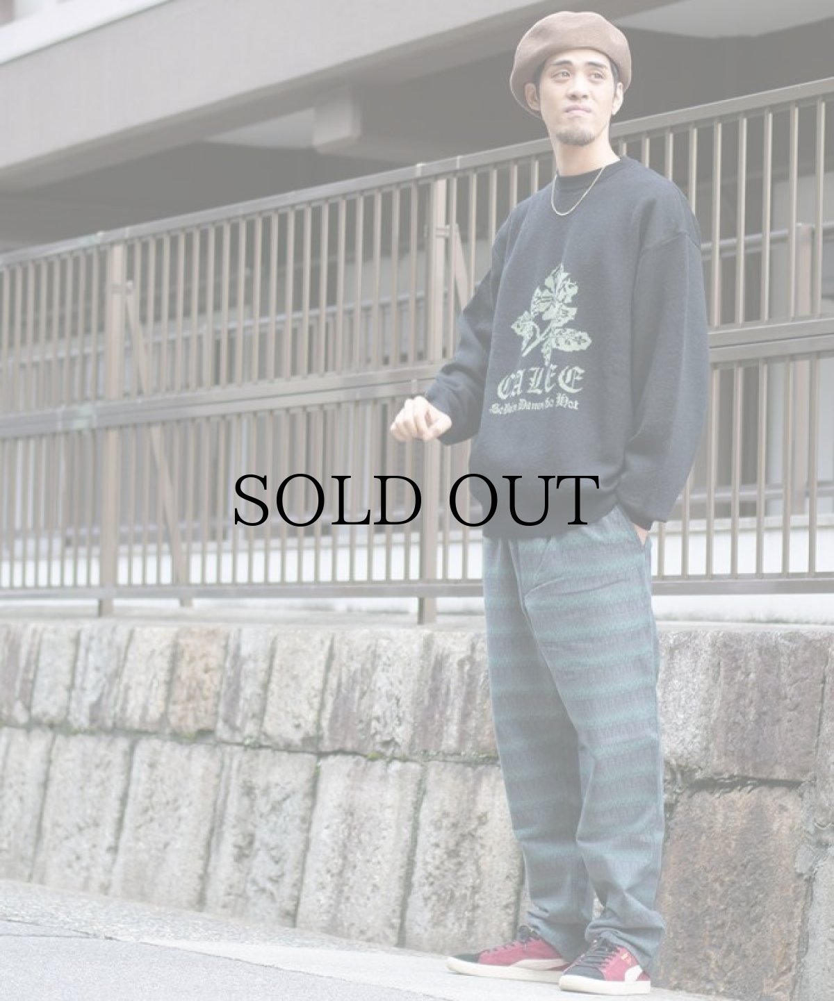 画像8: CALEE(キャリー) / 12 Gauge first sight jacquard crew neck knit sweater (8)