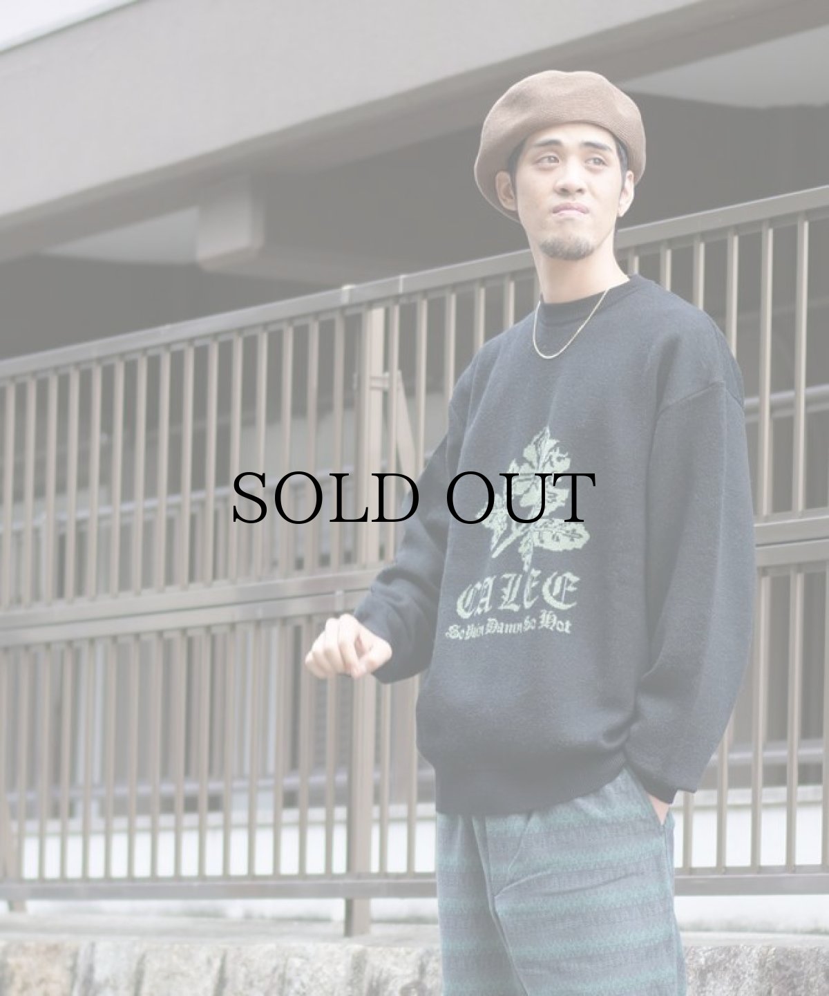 画像7: CALEE(キャリー) / 12 Gauge first sight jacquard crew neck knit sweater (7)