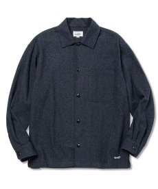 画像1: CALEE(キャリー) / Tweed type cotton cloth over silhouette L/S shirt (1)