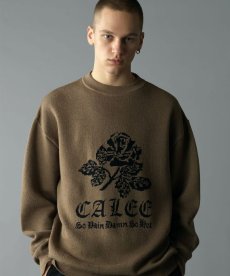 画像1: CALEE(キャリー) / 12 Gauge first sight jacquard crew neck knit sweater (1)