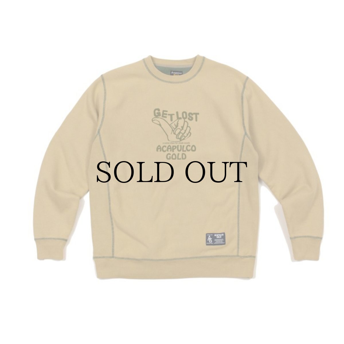 画像5: ACAPULCO GOLD / GET LOST CREW SWEATSHIRT (WORN EFFECT WASHED) (5)