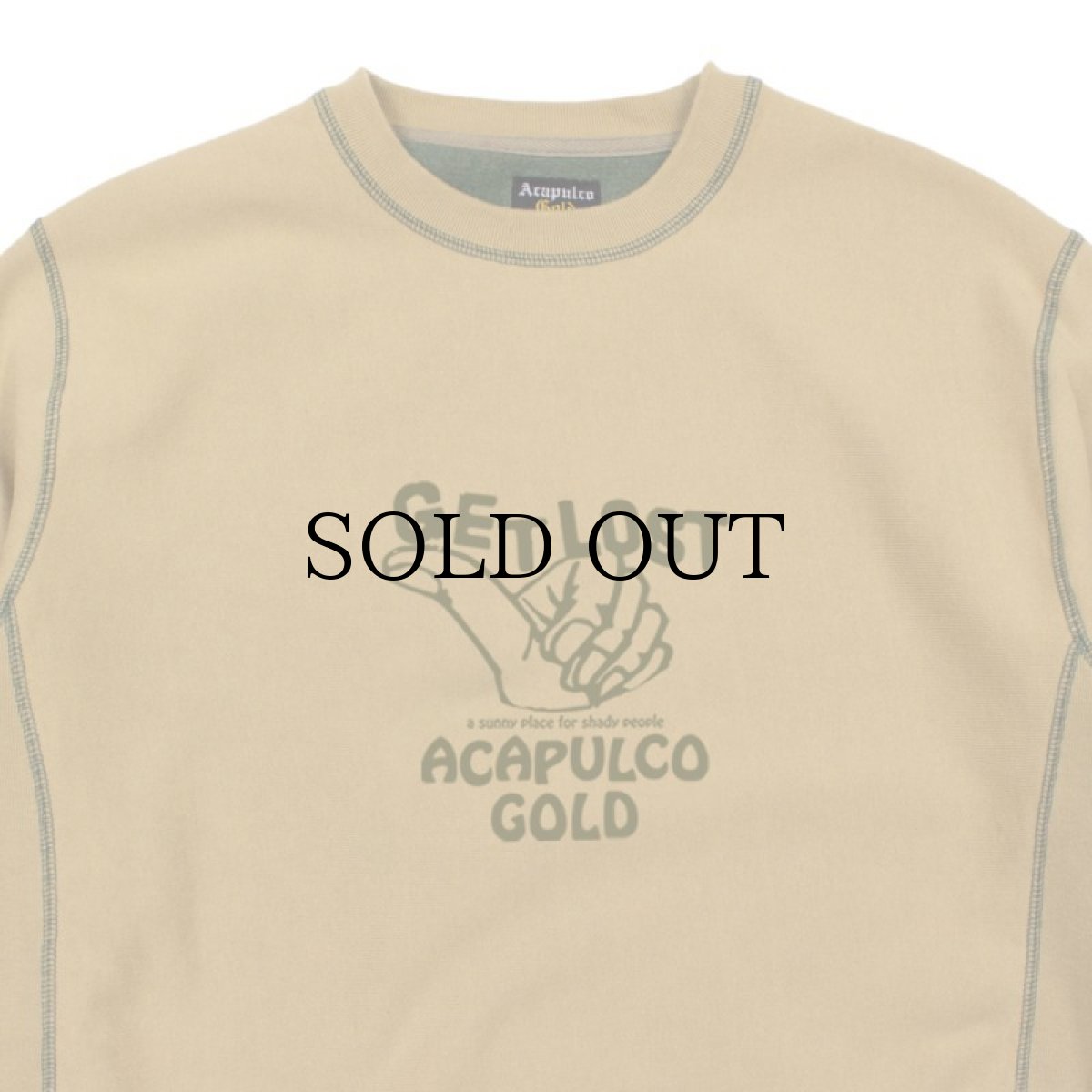 画像13: ACAPULCO GOLD / GET LOST CREW SWEATSHIRT (WORN EFFECT WASHED) (13)