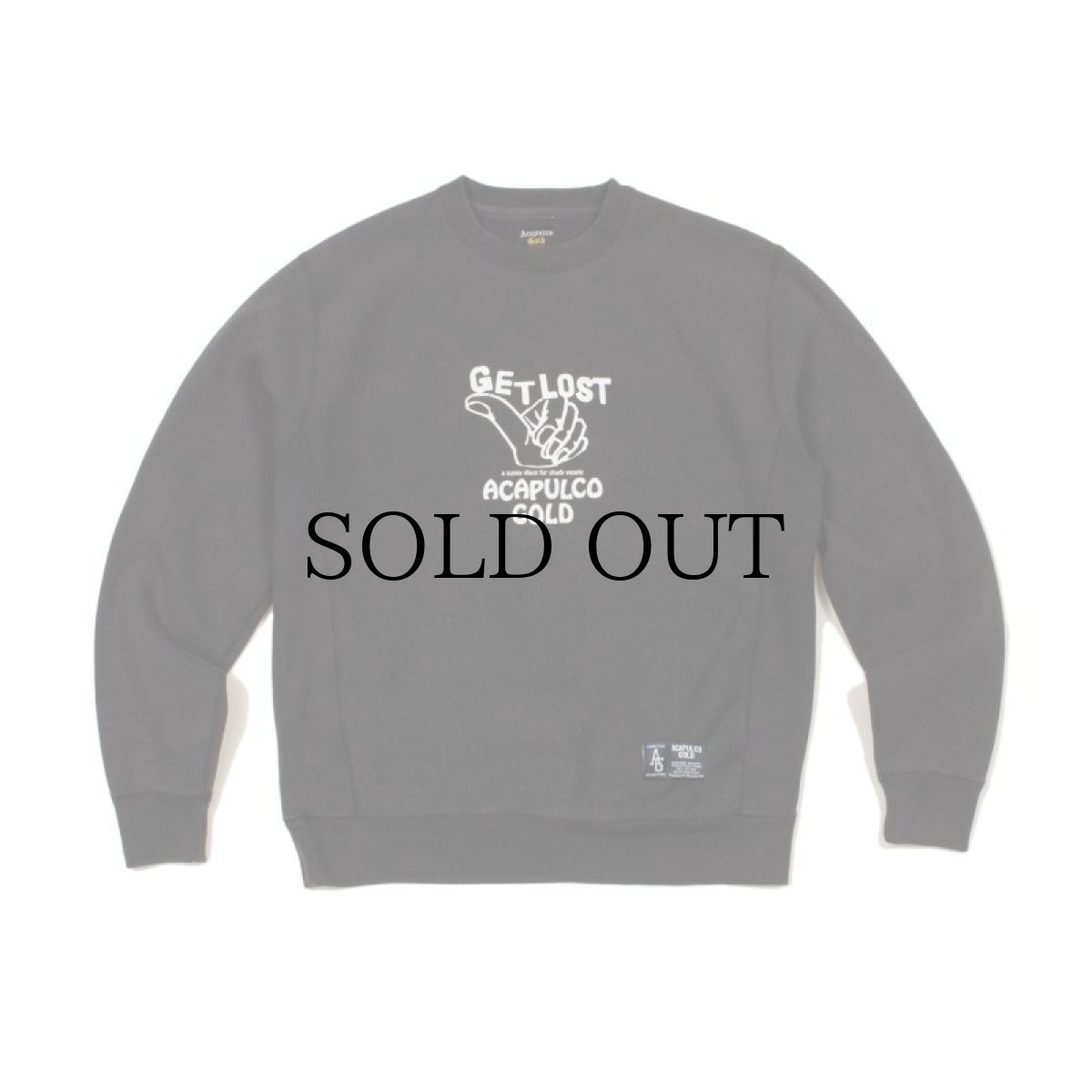 画像2: ACAPULCO GOLD / GET LOST CREW SWEATSHIRT (WORN EFFECT WASHED) (2)