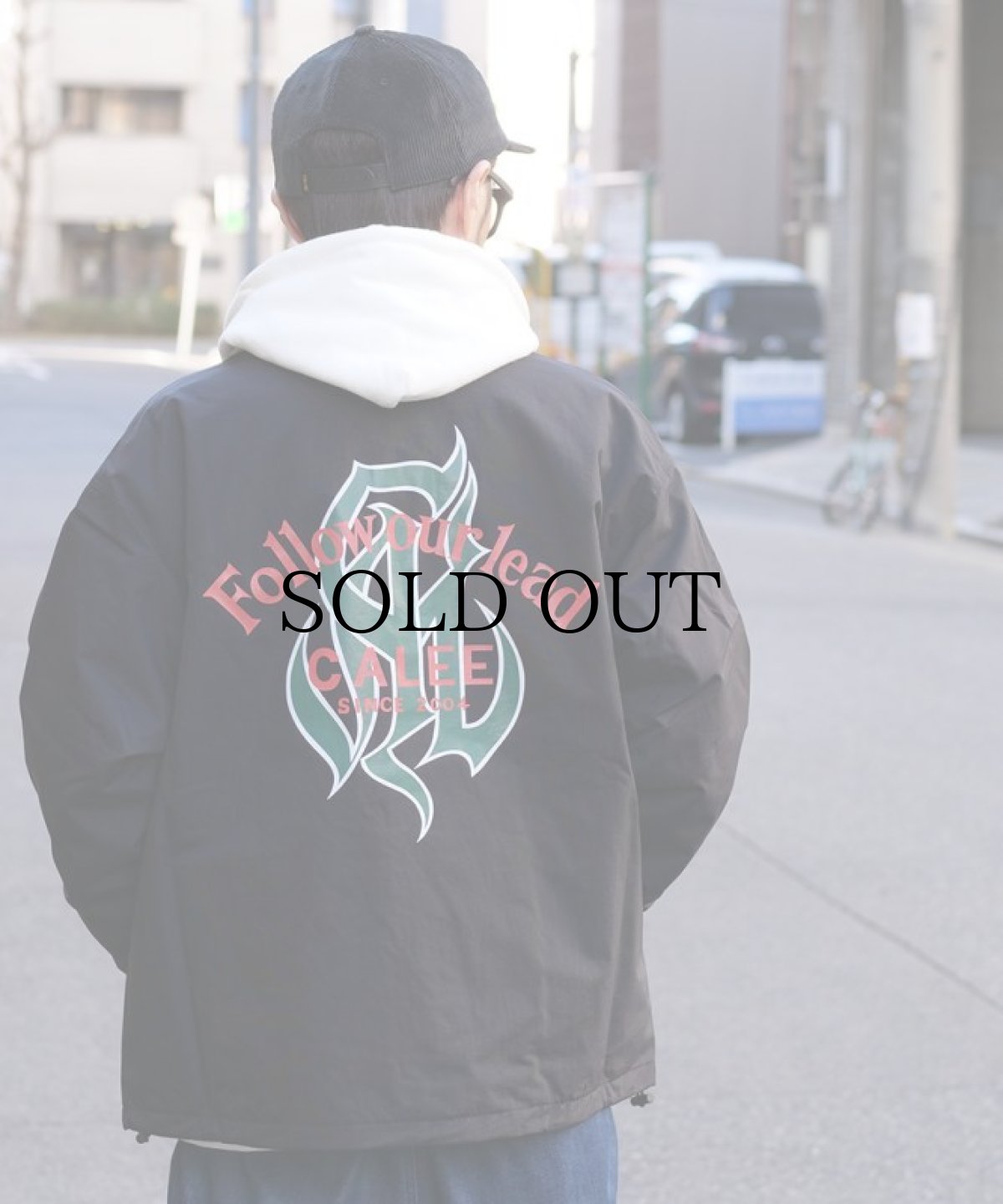 画像4: CALEE(キャリー) / CAL Logo fol drop shoulder utility coach jacket -Naturally paint design- (4)