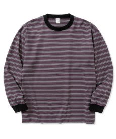 画像3: CALEE(キャリー) / Drop shoulder narrow pitch border L/S cutsew (3)