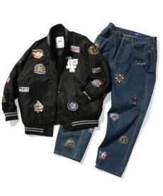 画像7: 【30%OFF】LFYT(ラファイエット) / ALL OVER EMBLEM SATIN VARSITY JACKET  (7)