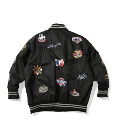 画像2: LFYT(ラファイエット) / ALL OVER EMBLEM SATIN VARSITY JACKET  (2)