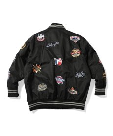 画像2: 【30%OFF】LFYT(ラファイエット) / ALL OVER EMBLEM SATIN VARSITY JACKET  (2)