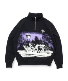 画像2: HIDEANDSEEK(ハイドアンドシーク) / Wolf Sweat Shirt (Half Zip) (2)