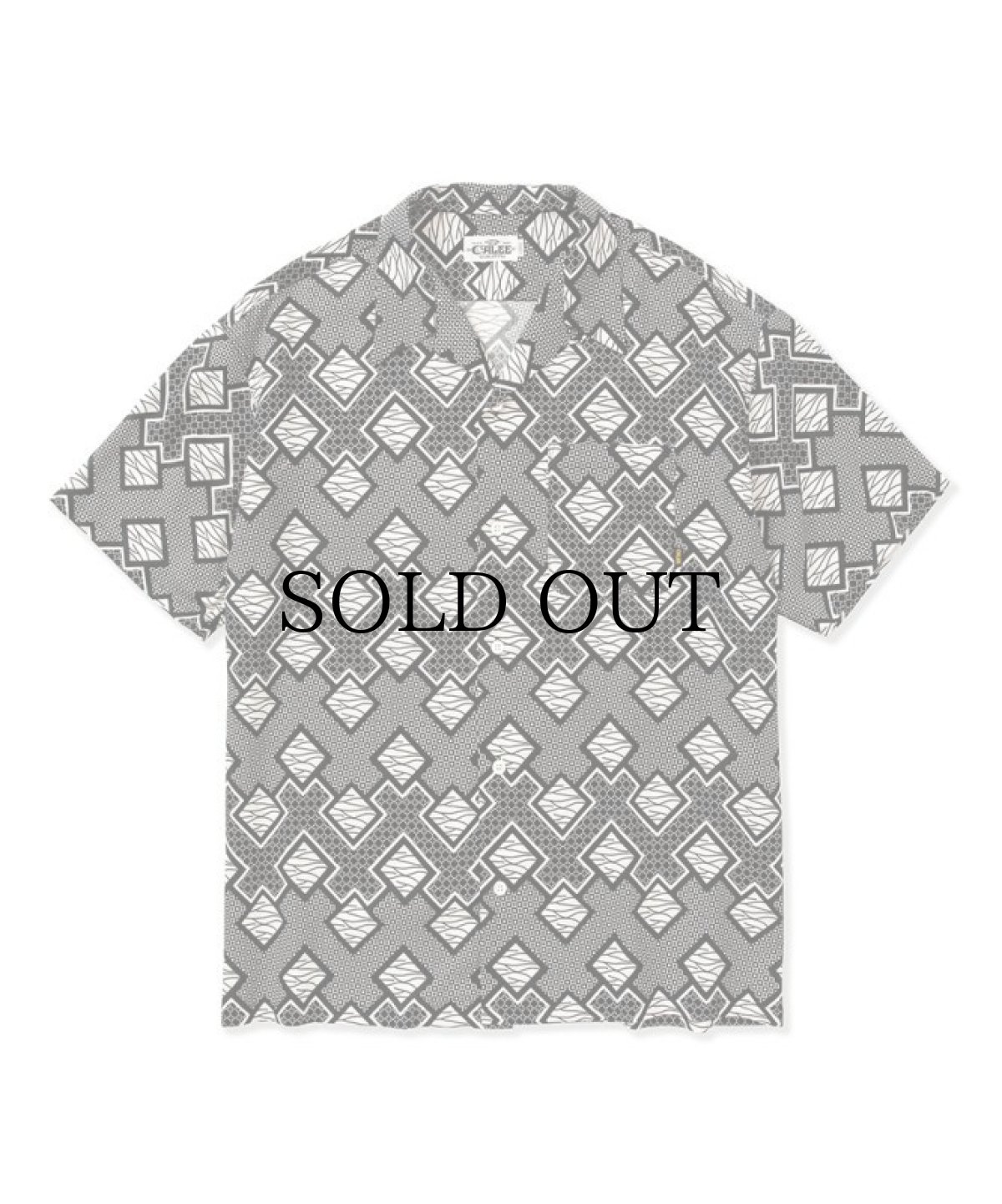 画像1: CALEE(キャリー) / Geometric pattern amunzen cloth S/S shirt (1)