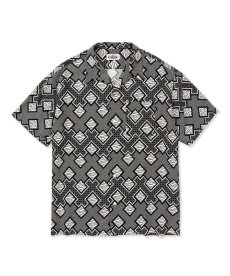 画像1: CALEE(キャリー) / Geometric pattern amunzen cloth S/S shirt (1)