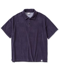 画像2: CALEE(キャリー) / CALEE Checker pile jacquard wide silhouette polo shirt (2)