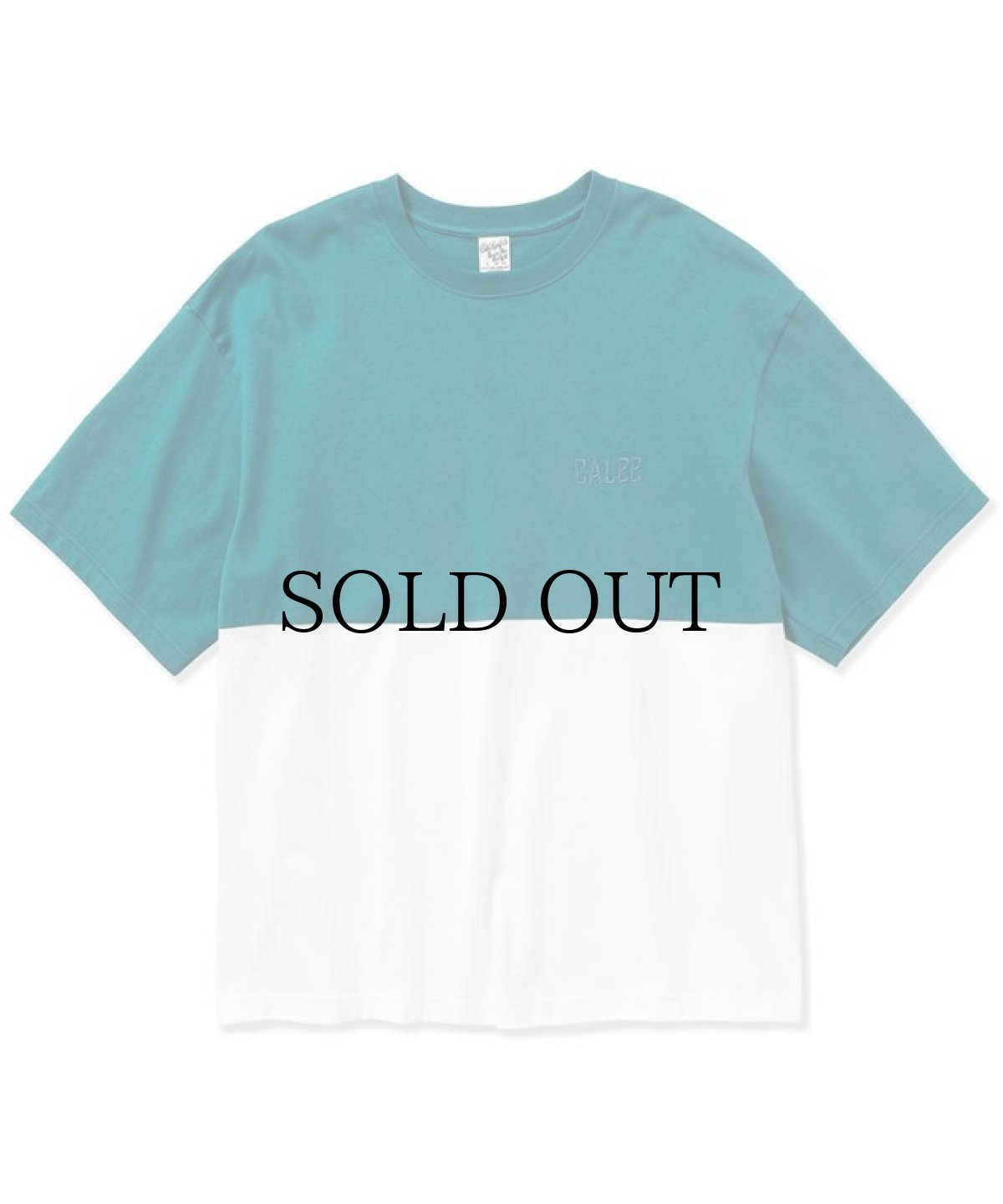 画像2: CALEE(キャリー) / Drop shoulder logo embroidery t-shirt -Contrast- (2)