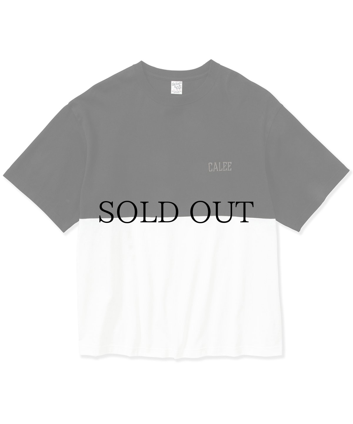 画像1: CALEE(キャリー) / Drop shoulder logo embroidery t-shirt -Contrast- (1)