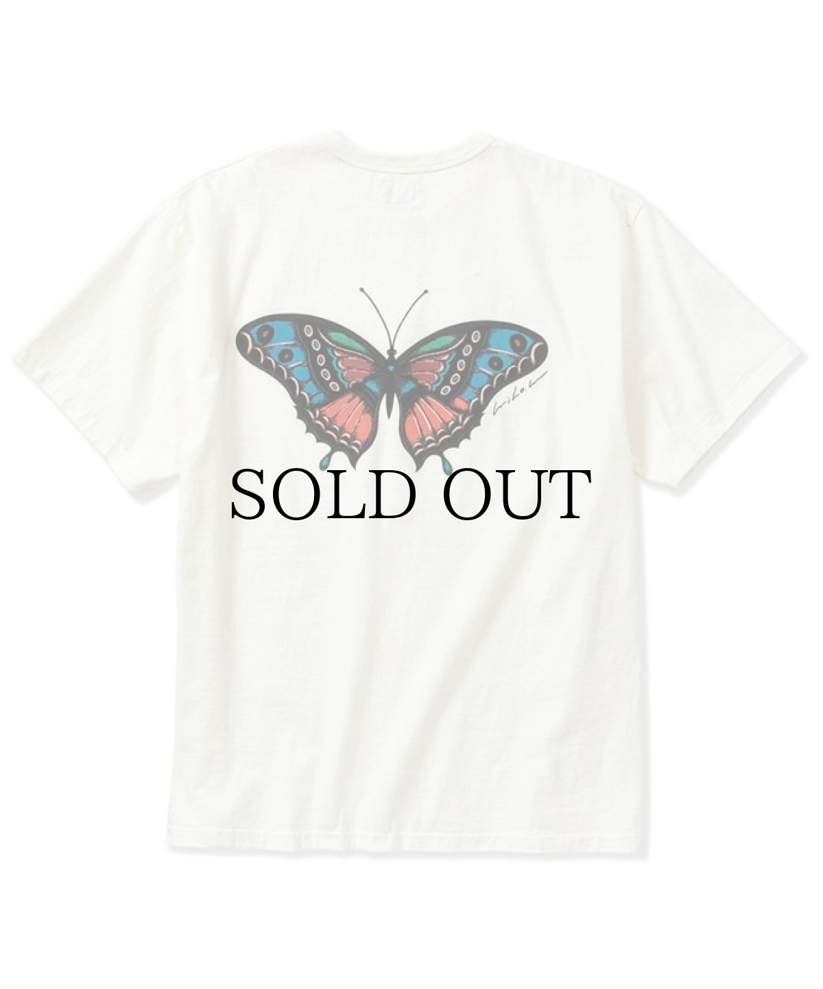画像1: CALEE(キャリー) / ×MIHO MURAKAMI Binder neck CL butterfly logo vintage t-shirt (1)