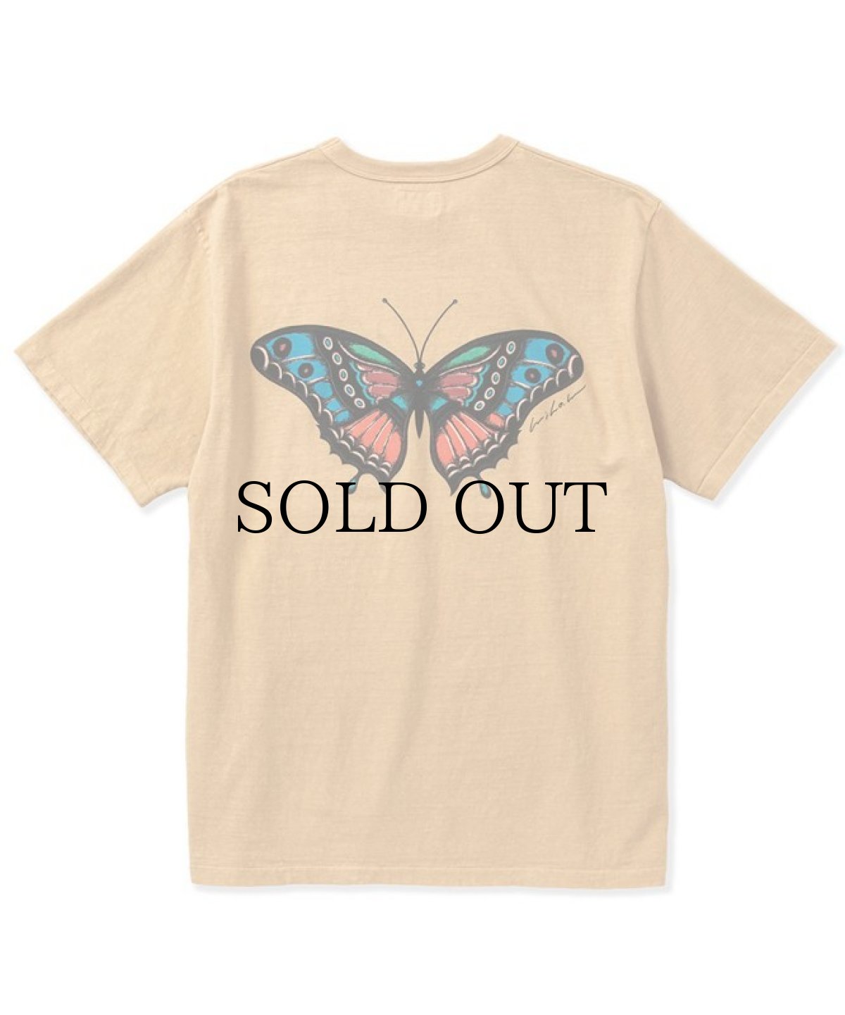 画像9: CALEE(キャリー) / ×MIHO MURAKAMI Binder neck CL butterfly logo vintage t-shirt (9)