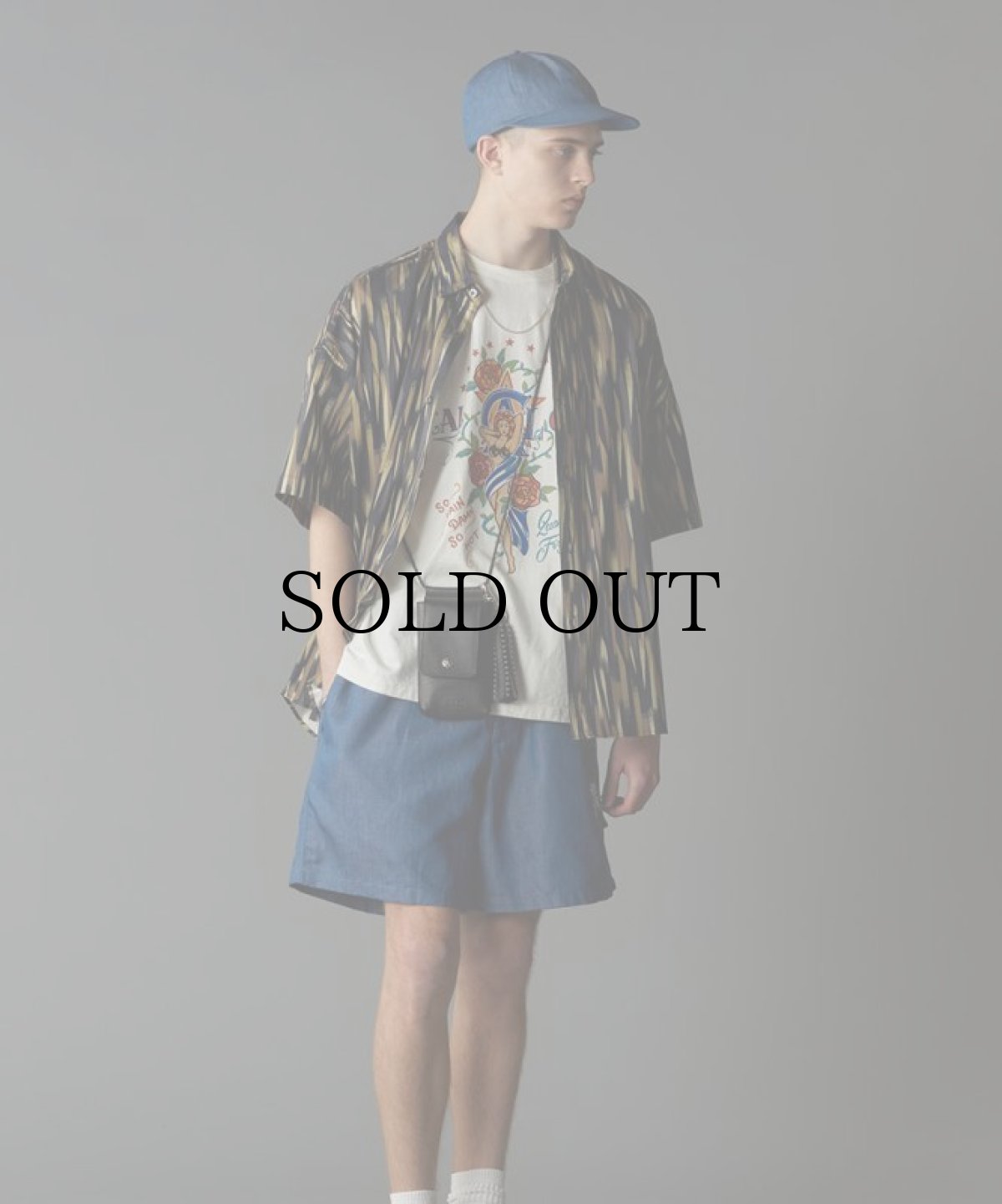 画像6: CALEE(キャリー) / Brush handle pattern over silhouette S/S shirt (6)