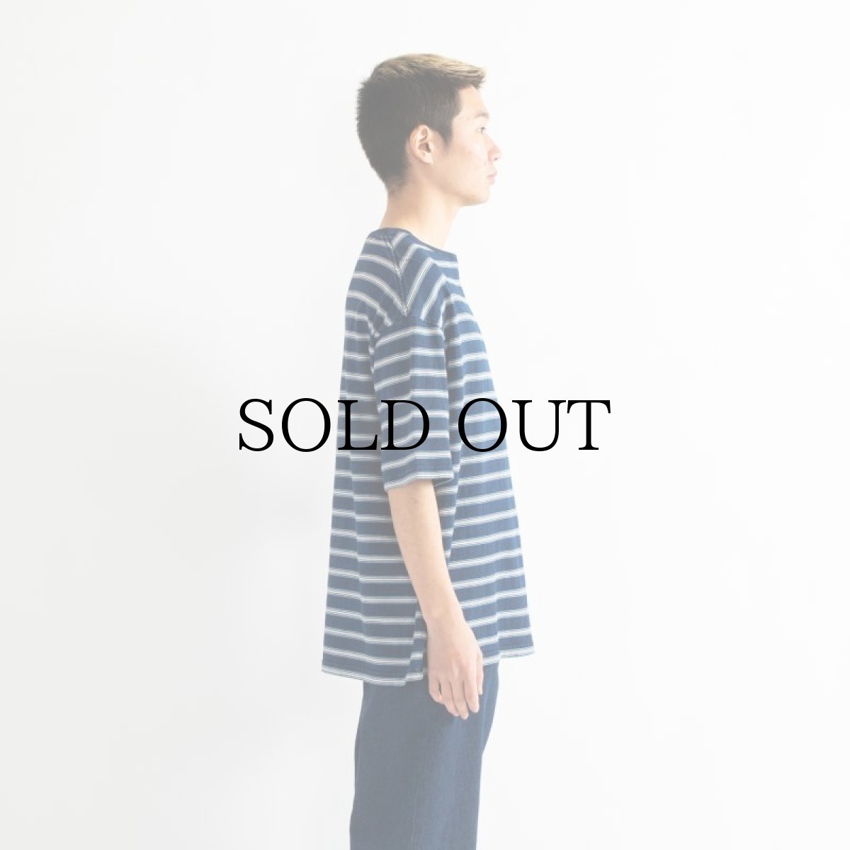 画像4: APPLEBUM(アップルバム) / Indigo Border Pocket T-shirt (4)