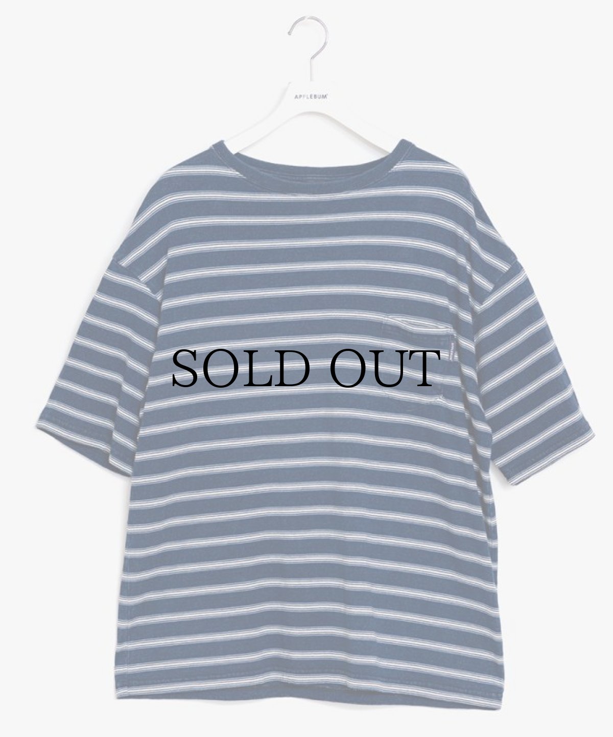 画像1: APPLEBUM(アップルバム) / Indigo Border Pocket T-shirt (1)