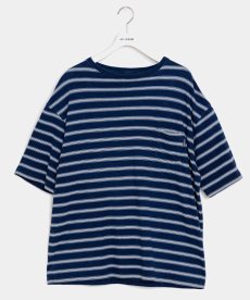 画像1: APPLEBUM(アップルバム) / Indigo Border Pocket T-shirt (1)