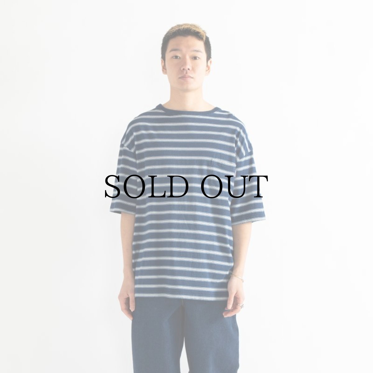 画像3: APPLEBUM(アップルバム) / Indigo Border Pocket T-shirt (3)