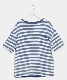 画像1: APPLEBUM(アップルバム) / Bleach Indigo Border Pocket T-shirt (1)