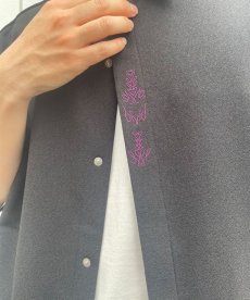 画像2: CALEE(キャリー) / Embroidery fly front S/S shirt (2)