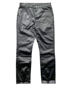 画像1: WANNA /  ECO LEATHER “CULT TRUE” FRONT FLARED PANTS (1)