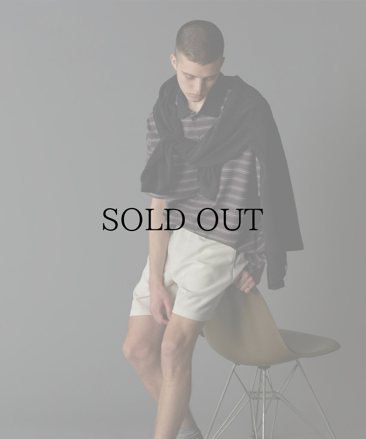 画像8: CALEE(キャリー) / Drop shoulder narrow pitch border polo shirt (8)