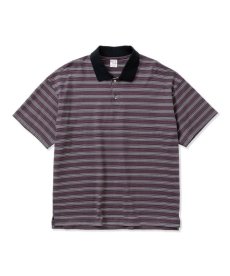 画像3: CALEE(キャリー) / Drop shoulder narrow pitch border polo shirt (3)