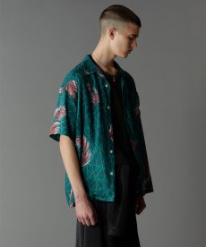 画像7: CALEE(キャリー) / Allover feather pattern amunzen cloth S/S shirt (7)