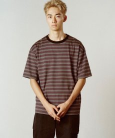 画像1: CALEE(キャリー) / Drop shoulder narrow pitch border S/S cutsew (1)