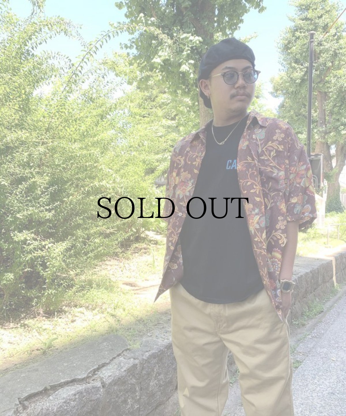画像1: CALEE(キャリー) / R/P Flower pattern amunzen cloth S/S shirt (1)