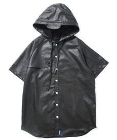 画像1: WANNA / ECO LEATHER HOODED SHARLOCK S/S SHIRT (1)