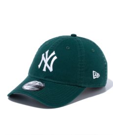 画像1: NEW ERA / 9TWENTY クロスストラップ ウォッシュドコットン ニューヨーク・ヤンキース ダークグリーン × ホワイト (1)