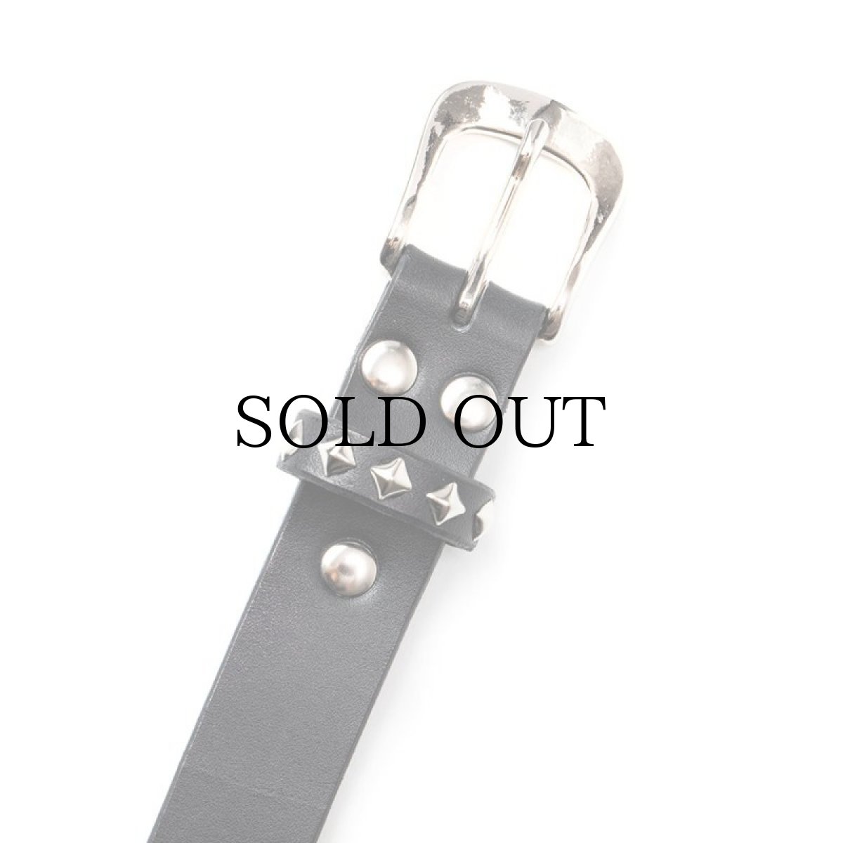 画像3: CALEE / STUDS LEATHER NARROW BELT (3)