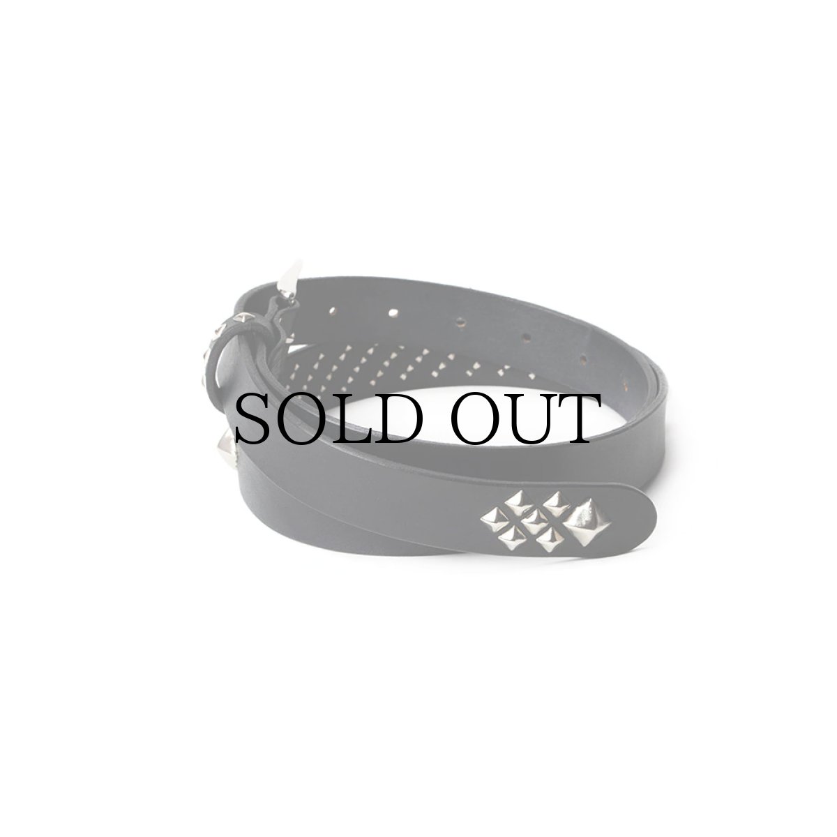 画像2: CALEE / STUDS LEATHER NARROW BELT (2)