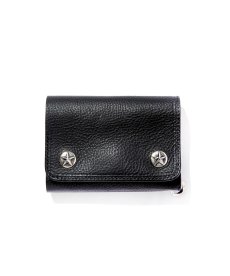 画像1: CALEE(キャリー) / SILVER STAR CONCHO FLAP LEATHER HALF WALLET (1)