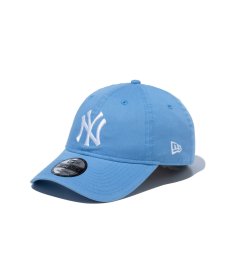 画像1: NEW ERA / 9TWENTY クロスストラップ ウォッシュドコットン ニューヨーク・ヤンキース スカイブルー × ホワイト (1)