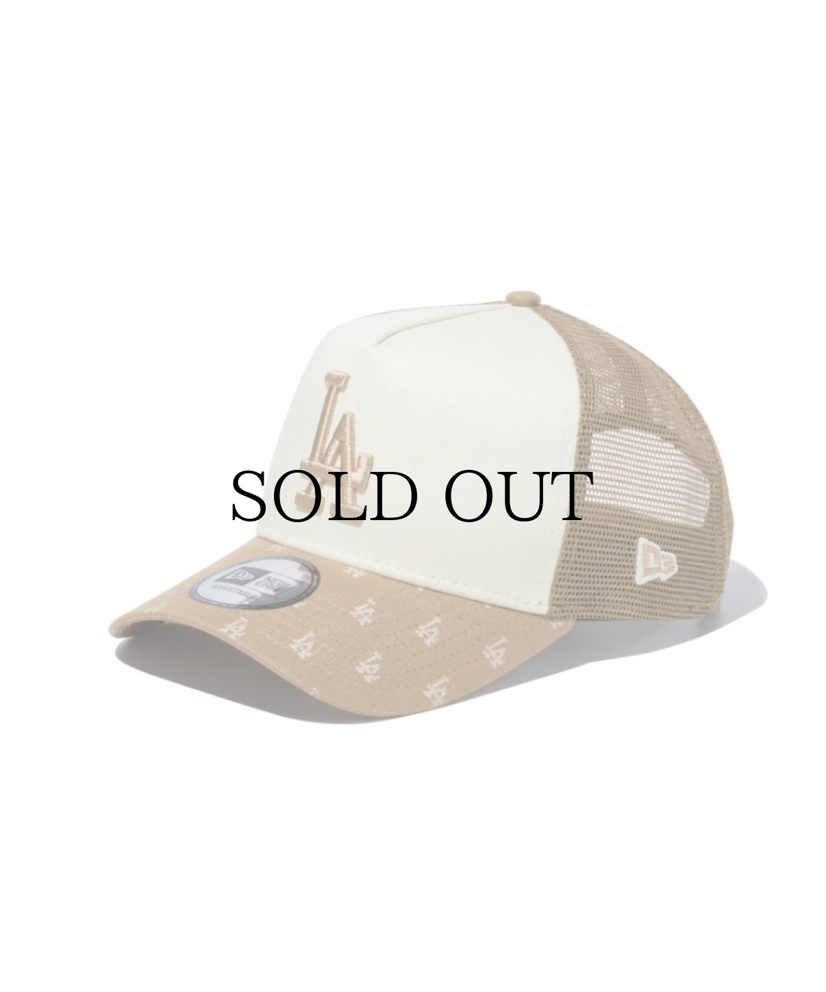 画像1: NEW ERA / 9FORTY A-Frame トラッカーMLB Jacquard ロサンゼルス・ドジャース カーキ/クローム (1)